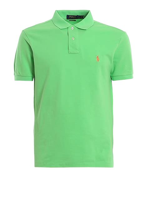 Polo shirts Polo Ralph Lauren - Green slim fit cotton pique polo ...