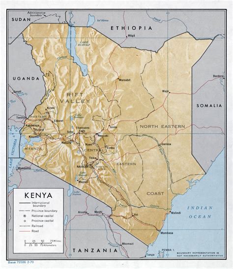 Large detailed political and administrative map of Kenya with relief ...