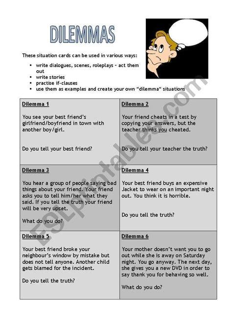 Dilemma Worksheets Worksheets | Worksheet Hero