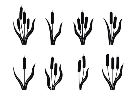 Cattails Silhouette 122893 Vector Art at Vecteezy