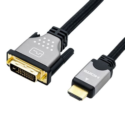 ROLINE Câble pour écran DVI (24+1) - HDMI, Dual Link, M-M, noir/argent ...