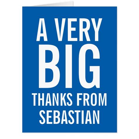 Very Big Thanks Personalized Card | Zazzle