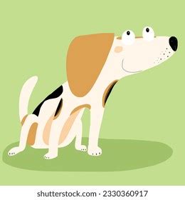 Cartoon Sitting Beagle Dog Breed Vector Stock Vector (Royalty Free ...