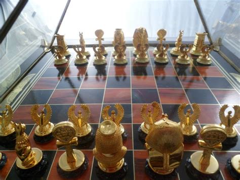 Franklin Mint - The King Tutankhamun Egyptian Chess Set - Heavy 24 ...