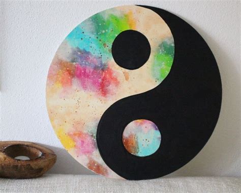 Leinwandbild "Yin Yang IV" 40 cm Durchmesser von FarbenfrohGalerie auf ...