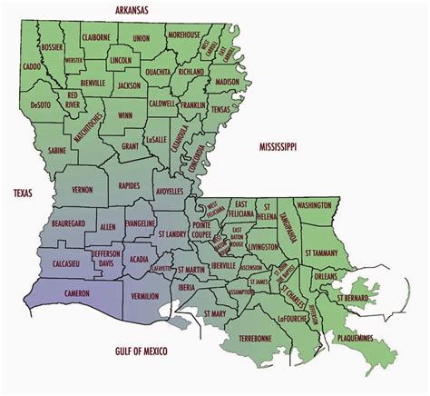 City And Parish Map Of Louisiana - Free Printable Maps