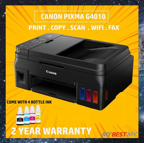 Canon PIXMA G4010 Refillable Ink Tank Wireless All-In-One Printer
