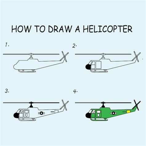 Premium Vector | Step by step to draw a helicopter. drawing tutorial a ...