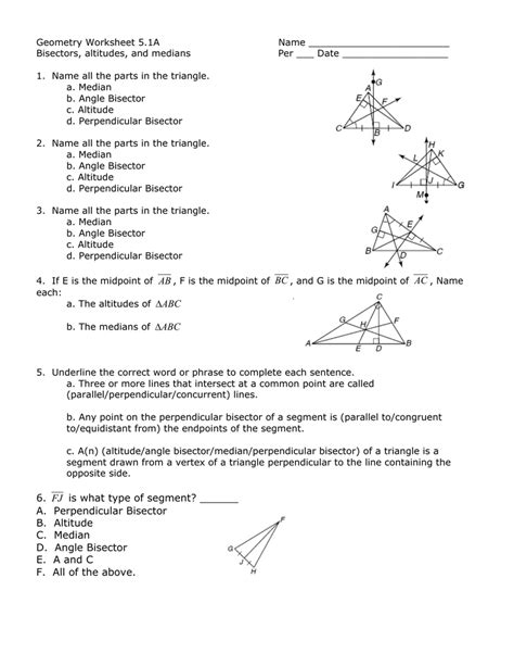 Angle Bisector Theorem Worksheet – Pro Worksheet