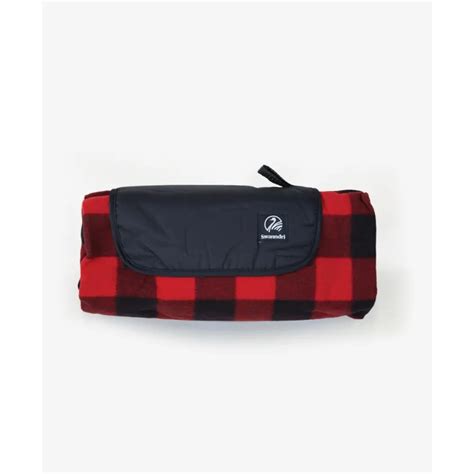 Swanndri Red/Black Check Picnic Blanket - Waterproof 1.5m Polyester Fleece