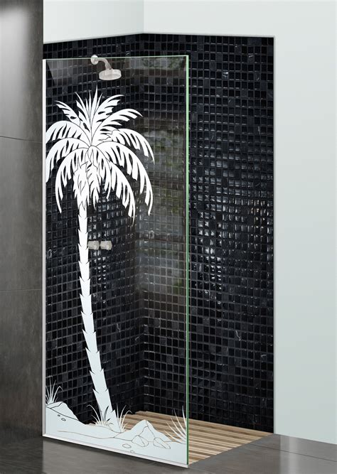 Date Palm Single 1D Positive Clear Shower Divider Panel | Glass shower panels, Glass shower ...