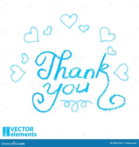 Thank you, hand draw stock vector. Illustration of white - 56037947