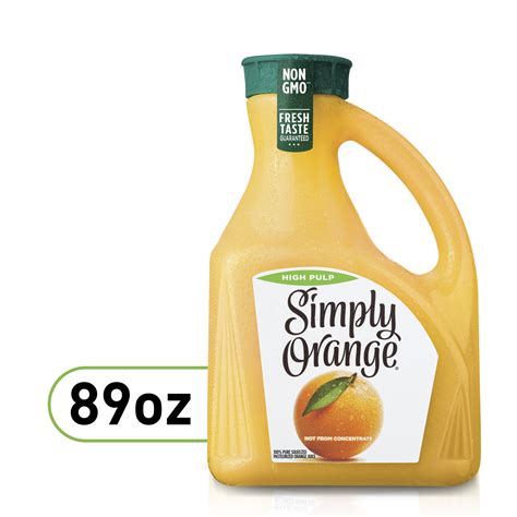 Simply Non GMO High Pulp Orange Juice, 89 fl oz Bottle - Walmart.com