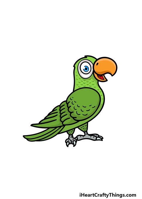 Green Parrot Drawing