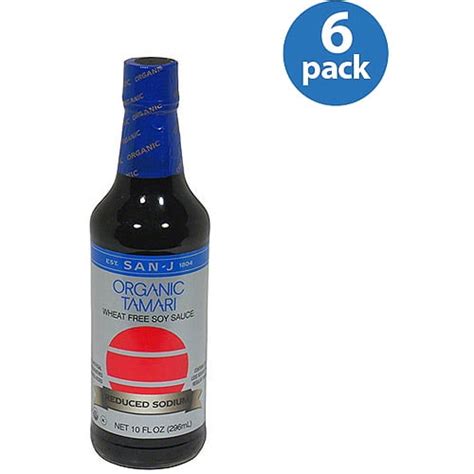 San-J Organic Tamari Wheat Free Soy Sauce, 10 fl oz, (Pack of 6) - Walmart.com