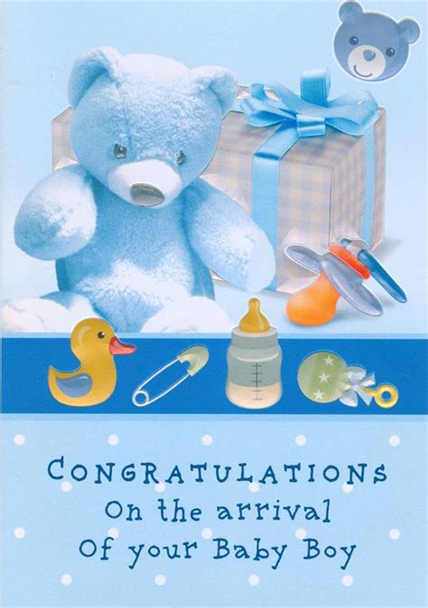 Congratulations on the Arrival of Your New Baby Boy Greeting Card # birth89439