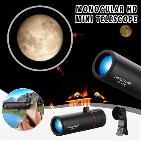 Monocular Mini Portable Binoculars For Phone Shooting Binoculars Compact Binocular Lens Caps ...