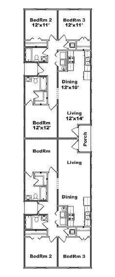 narrow duplex plans - Google Search | Duplex plans, Duplex house plans, Garage house plans