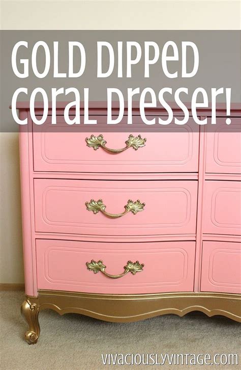 Dresser Makeover With Coral Gold Dipped French Provincial Look | Furniture, Coral dresser ...