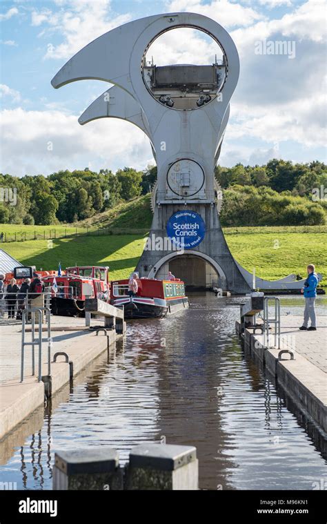 The Falkirk Wheel boat lift Lime Road Tamfourhill Falkirk Stirlingshire UK Stock Photo - Alamy