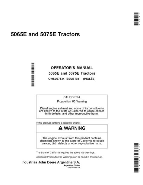 John Deere 5065E, 5075E tractor pdf operator's manual