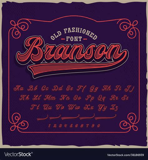 A retro script font Royalty Free Vector Image - VectorStock