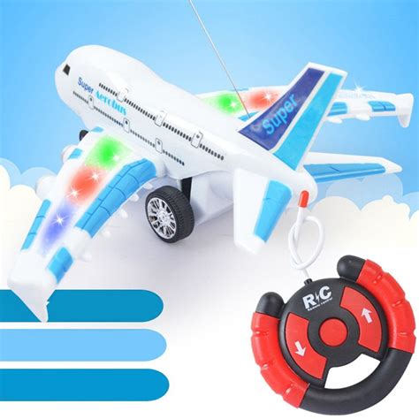 JoyAbit Remote Control A380 Airplane Toy - Realistic Flashing Led Lights & Smart Engine Sounds ...