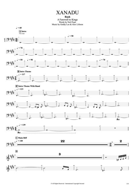 Xanadu Tab by Rush (Guitar Pro) - Full Score | mySongBook