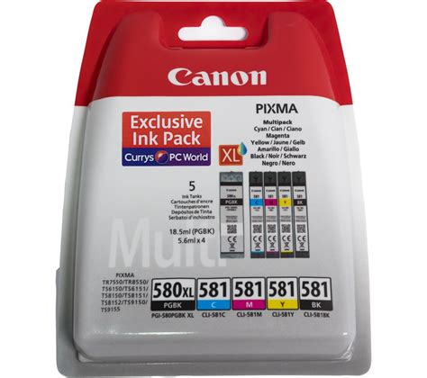 CANON PGI-580XL / CLI-581 Cyan, Magenta, Yellow & Black Ink Cartridges ...