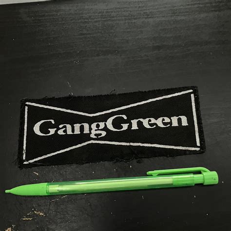 GANG GREEN Band Logo Patch. Pencil shown for size... - Depop