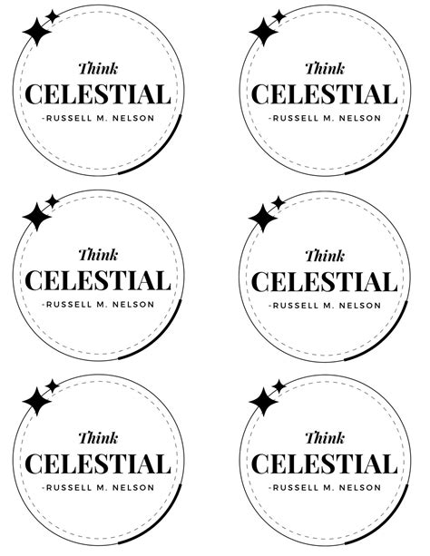 Think Celestial, LDS Quotes, Spiritual Quotes, Printable Tags, Ornament Print, Digital Download ...