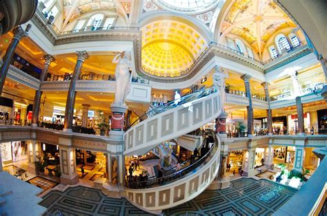 Inside Caesars Palace forum shops, in front of the spiral staircase ...