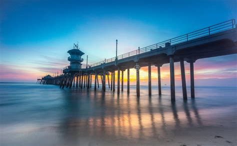 Huntington Beach Pier at a Beautiful Sunset Stock Photo - Image of travel, dusk: 118843222