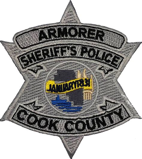 COOK COUNTY SHERIFF STAR PATCH: Armorer - Chicago Cop Shop