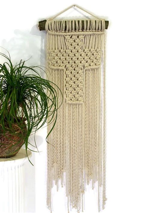 Macrame Cross/religious Macrame/christian - Etsy | Macrame patterns tutorials, Macrame wall art ...