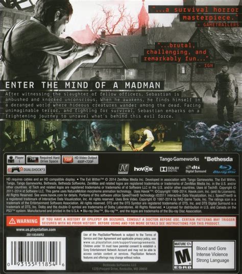 The Evil Within (2014) PlayStation 3 box cover art - MobyGames