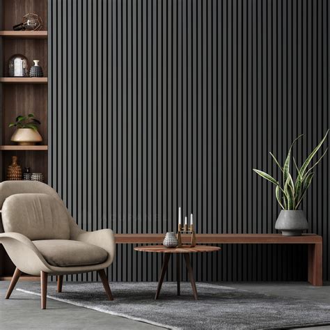 Acupanel® Slate Grey Acoustic Wall Panels - Luxury Slat Wall Panels
