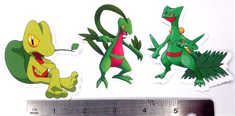 Treecko, Grovyle, Sceptile - 3 Vinyl Evolution Sticker Set — Logan Arch