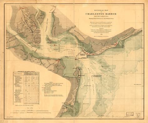 1865 Map of Charleston Harbor South Carolina