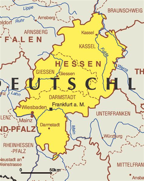 Map of Hesse (Hessen) : Worldofmaps.net - online Maps and Travel Information