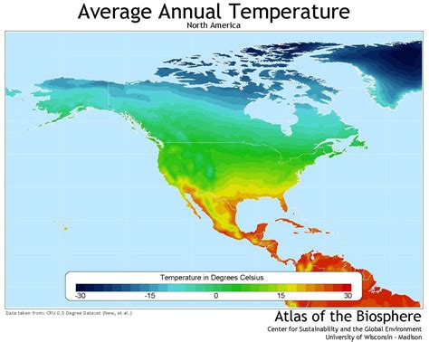 [Map] North America Average Annual Temperature (Celsius) : r/NoSillySuffix