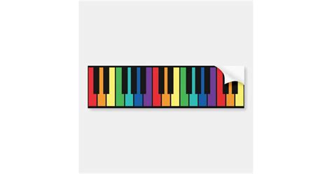 Rainbow Piano Keyboard Bumper Sticker | Zazzle