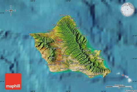 Satellite Map of Honolulu County