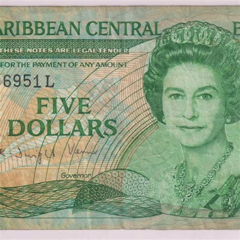 St. LUCIA , East Caribbean 5 dollars used currency note - KB Coins ...