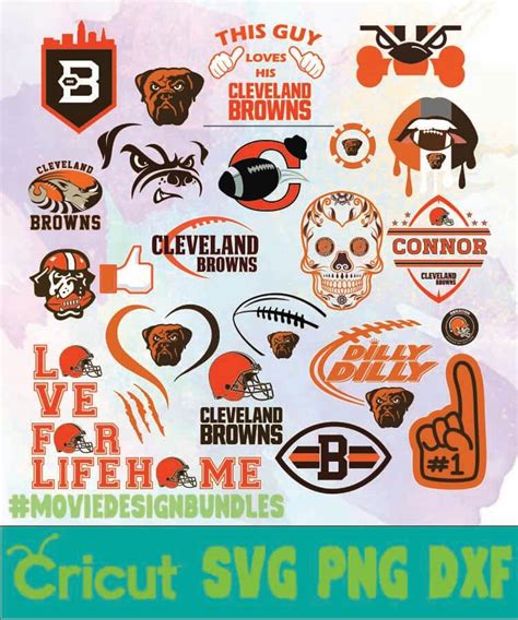 CLEVELAND BROWNS LOGO BUNDLES SVG PNG DXF - Movie Design Bundles