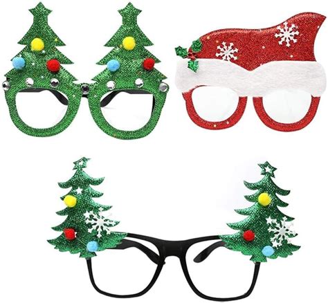 Christmas Eye Decorations Christmas DIY Glasses Fancy Dress Glasses Novelty Christmas Glasses ...