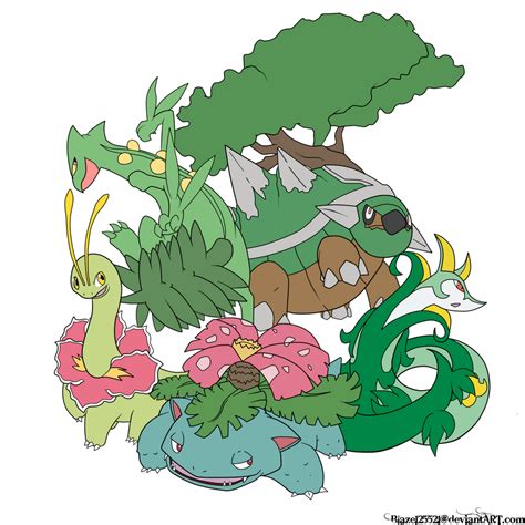 Grass Starters Final Evolution by Nightwind-Dragon on DeviantArt