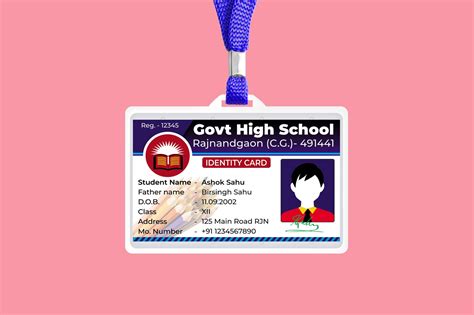 School Identity Cards, School ID Card Template - Free Hindi Design