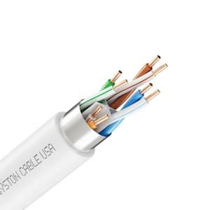 Syston Cable Technology 100 ft. White Cat 6E CMP-Plenum Shielded Ethernet Network Cable 600 MHz ...