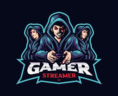 Streamer gamer mascot logo design 9682267 Vector Art at Vecteezy